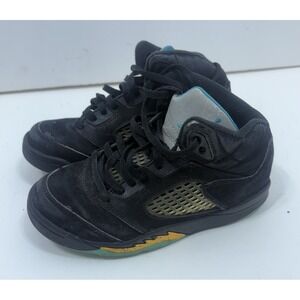 Air Jordan 5 Retro Aqua PS Shoe Size 12.5C Black 440889-047 Preowned